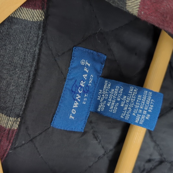 VINTAGE Towncraft Men's Windowpane Check Quilt Lined Flannel Jacket - Picture 4 of 4